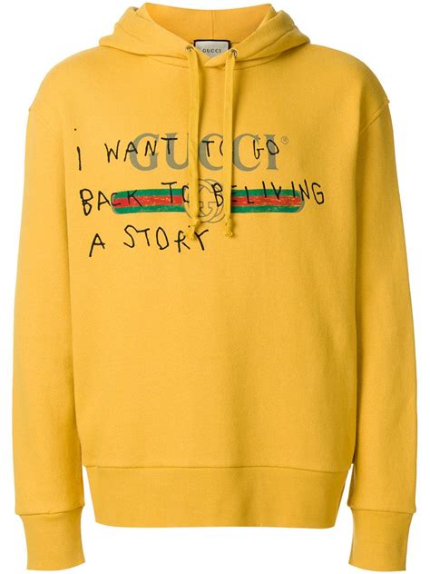 gucci mens yellow sweat|gucci hoodie original price.